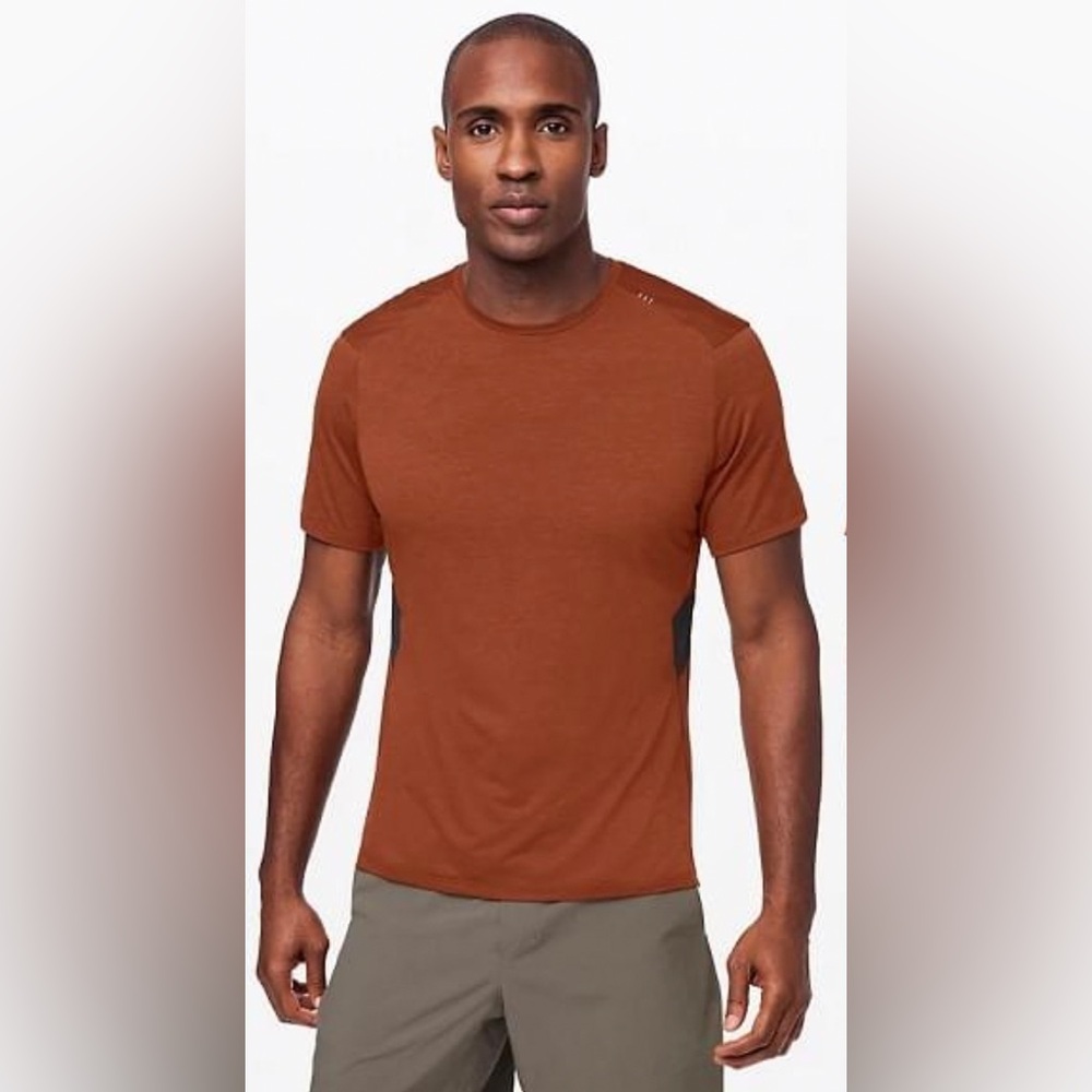 Lululemon Men’s Size M Fast and Free Short Sleeve Dark Terracotta Obsidian Brown